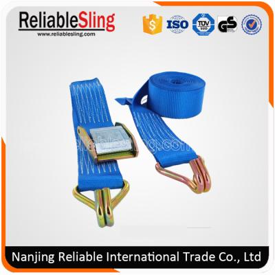 China Customerized Blue Polyester Cam Lock Buckle , Metal Cargo Buckle Straps for sale