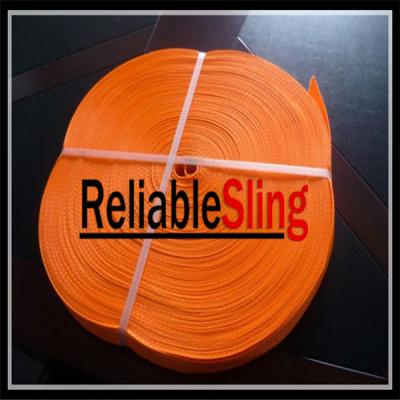 China 100% High Tenacity Polyester Ratchet Strap Webbing Orange Color for sale