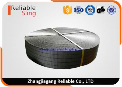 China Width 100mm Grey Strong Polyester Sling Webbing High Tenacity Industrial Webbing for sale