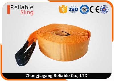 China 80mm Width Polyester 9T Heavy Duty Tow Straps Towing Rope with Reinforced Loops for All Vehicle for sale