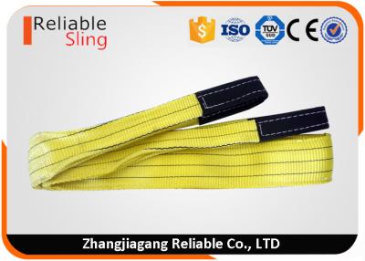 China 3 Ton Yellow Polyester Flat Webbing Sling Industrial Rigging Straps From 1m to 12 m for sale