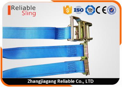 China 20 Ft Blue E Track Ratchet Straps for Quick Tension Release Truck Trailer Loads for sale