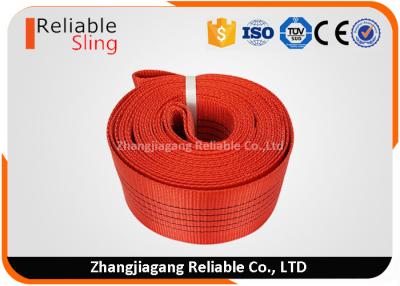 China Customized 5T Red Simplex Bulk Polyester Webbing 150mm Width Low Elongation for sale