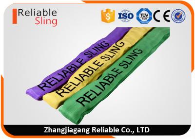 China Custom Print Logo Heavy Duty Polyester Round Slings for Lifting Loads for sale