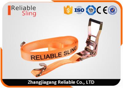 China OEM Quick Release Polyester Ratchet Cargo Lashing for Tie Down , Cargo Ratchet Straps for sale