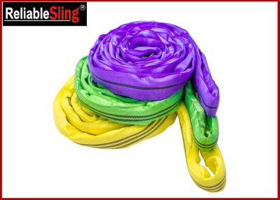 China EN Standard Color Code Polyester Lifting Slings , Endless Cargo Slings for sale