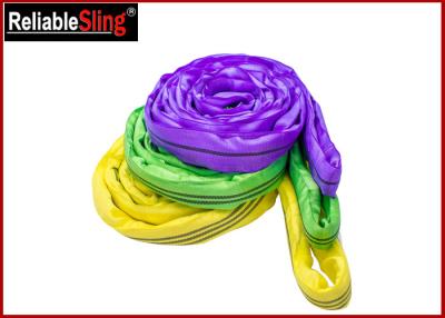 China EN 1492-2 Endless Polyester Round Sling , Flexible Soft Round Lifting Sling for sale