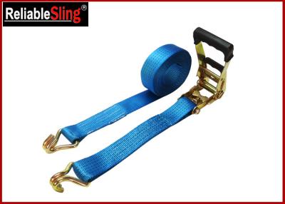 China 35mmx10m  Green Ratchet Straps with Double J Hook Ratchet Straps for Cargo Security for sale