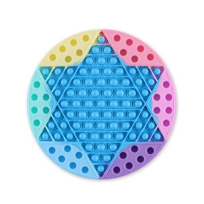 China Silicone Kids Finger Bubble Checkerboard Push It Sticky Person Toy Push Bubble Squeeze Sensory Sensory Toy for sale