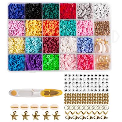 China Jewelry Necklace Bracelet Earring Making 4000 Pcs Round Shape Soft Colorful Clay Beads Kit Box For Kids Adults Polymer Clay Beads 6mm For Jewelry Making Ceramic DIY for sale