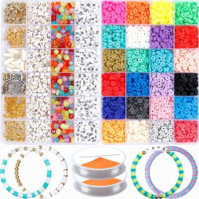 China DIY Jewelry Making 6000 Pcs Clay Porcelain Beads Ceramics 6mm Flat Around Bracelet Necklace Beads For Jewelry Making Earrings DIY Unique Jewelry for sale