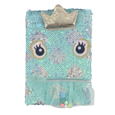 China Creative Sequin Mesh Decoration Notebook Diary Cartoon Faux-fur Children's Easy Writing Notebooks Custom A5 Outdoor Notebooks for sale