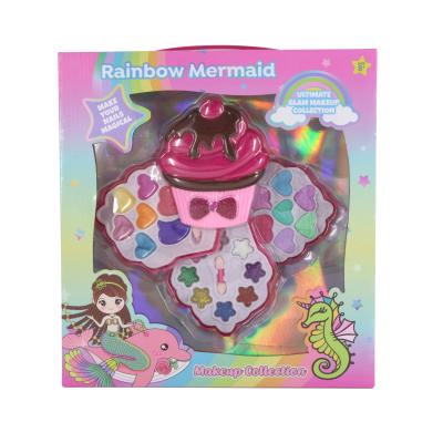 China Eco-Friendly Material Girl Make Up Kit Children Eye Shadow Pretend Play Toys Non-Toxic Washable Safe Girls Dressing Up Princesses Makeup Cosmetic Set for sale