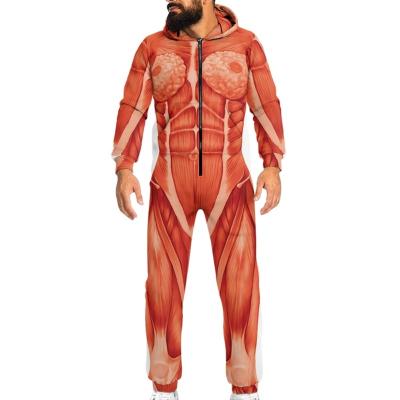 China Zipper closure Professional Factory Accept Customized Color Christmas And New Year Zip-Up Men's Jumpsuit Pants For Family for sale