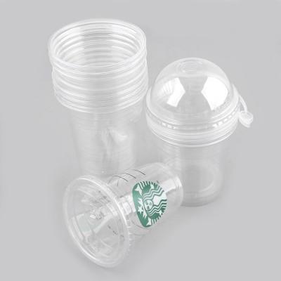 China 100% Biodegradable Translucent Customize Logo Printing Single Wall Disposable 24Oz 700Cc PP Plastic Cup With Lid for sale