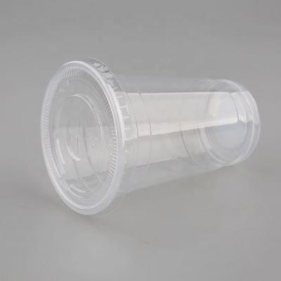 China 100% biodegradable professional disposable plastic teaspoon cup with lid and straws made in China for sale