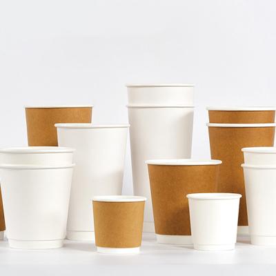 China Customized Disposable Paper Cups Disposable Biodegradable Logo Coffee Paper Cup Vasos High Quality for sale