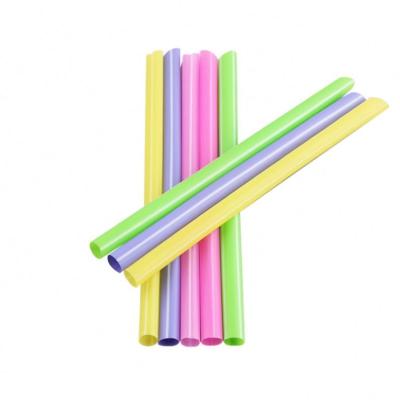 China 100% Biodegradable Individually Wrapped Drilling Strong Assorted Colors Chunky Bubble Smoothie Straws / Plastic Boba Extra Size Straws for sale