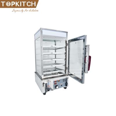 China Commercial Deli Use Stainless Steel Body With Fully Visual Glass Display Steamer for sale