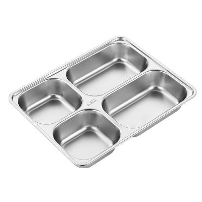 China Sustainable 304 Stainless Steel Dinner Plate Kids Multi-Compartment Adult 3/4/5 Compartment Bento Style School Insulated Lunch Box for sale