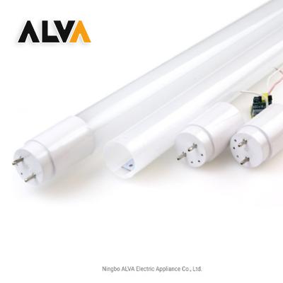 China Lvd EMC Certification 18W 4000K 130LM/W Cool White Energy Saving Glass-Glass T8 Tube Light Led Fluorescent Lamp for sale