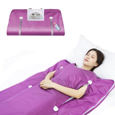 China VKK Anti-Puffiness Low Emf Far Infrared Sauna Blanket With Remote Control Sauna Heated Detox Slimming Warm Blanket for sale