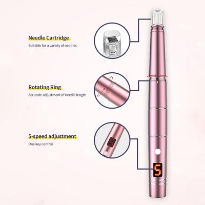 China Anti-puffiness VKK 2 in 1 micro needle Micro Needing Derma Pen of Mini Dermis Needle Microneedle Pen Derma for sale