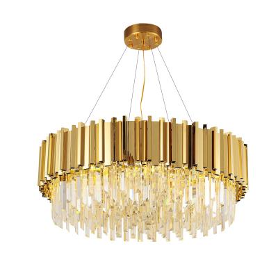 China Luxury Crystal Chandelier Hanging Nordic Modern Contemporary Hotel LED Ceiling Gold Home Pendant for sale