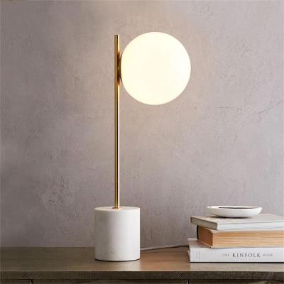 China Creative simple modern marble glass table lamp bedside table lamp modern desk lamp for sale