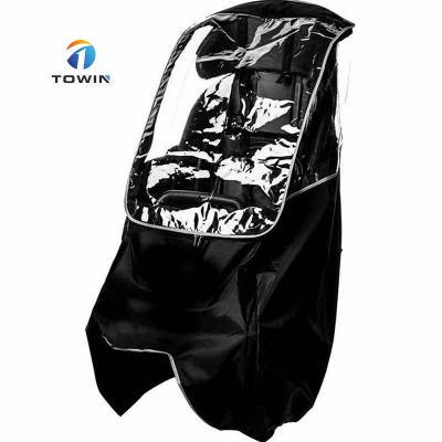 China Foldable Portable Back Seat Durable Children's Bicycle Rain Cover Poncho Rain Cover Transparent Wind Protection For Kids Bicycle Seat for sale