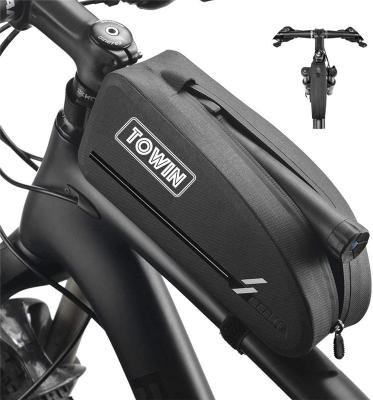 China Waterproof Top Bags 8.5*3.4*2.2inches/9.3*4.1*2.6inches Waterproof Bicycle Front Frame Tube Handlebar Bag Mountain Bike for sale