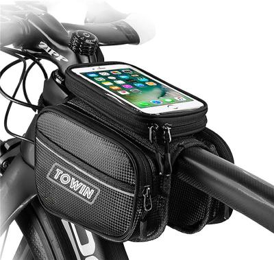 China Factory Supply 100% Factory Supply Bicycle Bike Phone Front Frame Bag Holder Waterproof Top Tube Waterproof Recycling Bag for sale