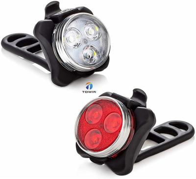 China USB Rechargeable Bike Light USB Rechargeable Set Super Smart Front Headlight And Rear Bicycle Light for sale