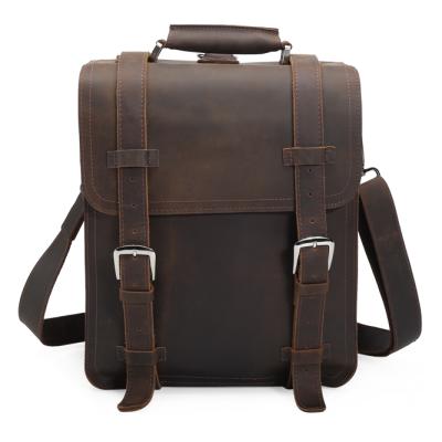 China Large Capacity Waterproof Luxury Genuine Leather Men's Laptop Backpack for sale