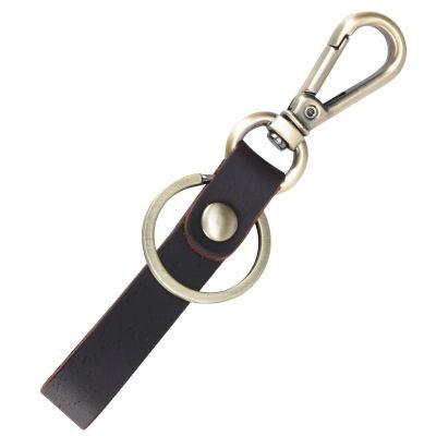 China Durable Wholesale Genuine Leather Key Rings Logo Key Chain Ring Custom Made Car Key Chains Buckle for sale