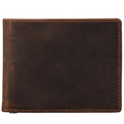 China Durable Premium Grade Brown Genuine Leather Wallet Case for sale