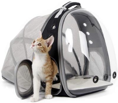 China Viable Expandable Clear Transparent Pet Carry Travel Backpack Carrier Backpack Space Capsule For Small Dogs And Cats for sale