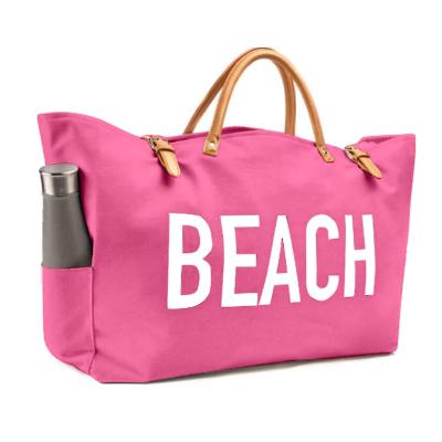 China High Quality Competitive Price Fashion Canvas Tote Beach Bag Large Canvas Beach Bag With Clutch for sale