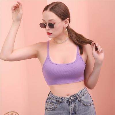 China Wholesale QUICK DRY Solid Color Crop Camisole Sleeveless Short Tank Top for sale