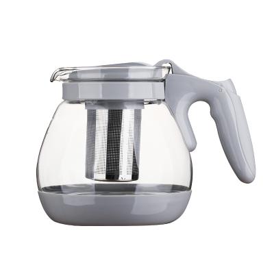 China Large Capacity Glass Bulk Viable Wholesale Teapot Set With Stainless Steel Strainer for sale