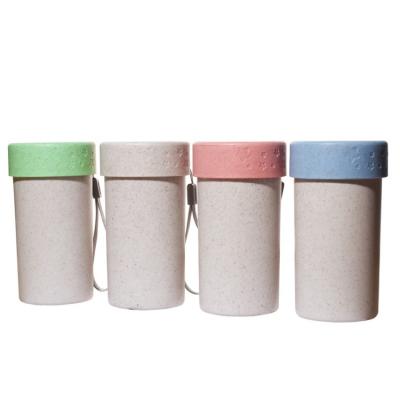 China Business Eco BPA Free Wheat Straw Drinking Mug Fiber Wide Single Wall Water Cup Bottle Friendly Natural Vacuum Flasks for sale