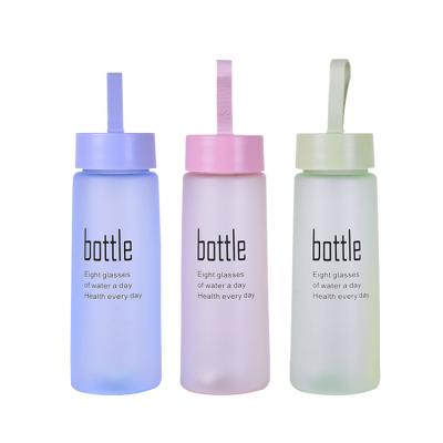 China Sustainable Fashion Portable Sport Water Cup BPA Free Frosted Drinking Plastic Bottle for sale