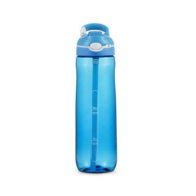 China Tritan Sports Sustainable Cheap Eco-Friendly Plastic Straw Cup Running Drinking Water Bottle Custom Logo With Silicone Cover for sale