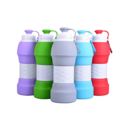 China Custom Made Viable Eco-Friendly Portable Collapsible Collapsible Collapsible Travel Silicone Drinking Water Bottle for sale