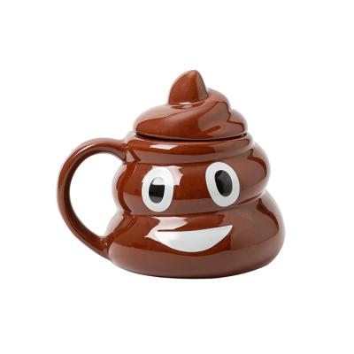 China Viable 3D Poo Shape Coffee Mug Custom Ceramic Funny Creative Mug for sale