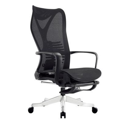 China AJ Ergonomic Hollow Cushion Office Chair Mesh Nylon Back 160 Degreereclining Foldable Full Swivel Office Chair And Footrest for sale