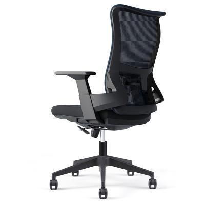 China AJ Ergonomic Mid Flight Sillas Oficina Black Back Ergonomic Executive Rotating Blue Mesh Seat Lumbar Support Office Chair for sale