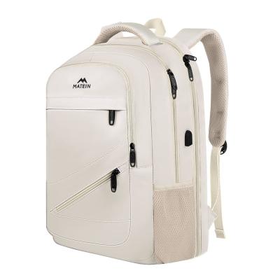 China With USB white durable heavy duty essential everyday daypack polyester rucksack laptop backpack for notbook macbook pro for sale