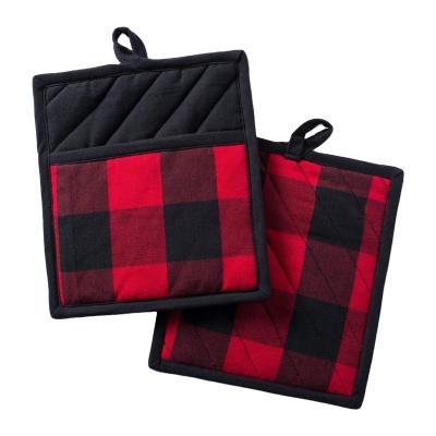 China Quilted Personalize Oven Mitts Buffalo Plaid Rack Wholesale Monogram Quilted Kitchen Pot Rack Pot Holder for sale