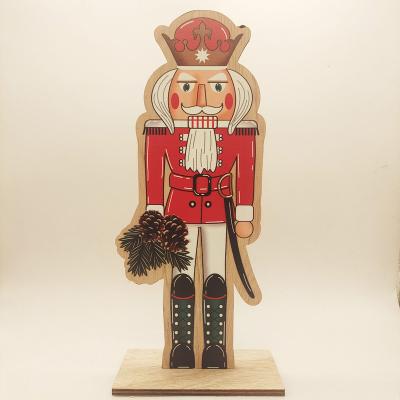 China Wooden Stand Nutcracker Nutcracker Soldier Christmas Ornament Christmas Decoration Desktop Hanging Desktop Decoration for sale